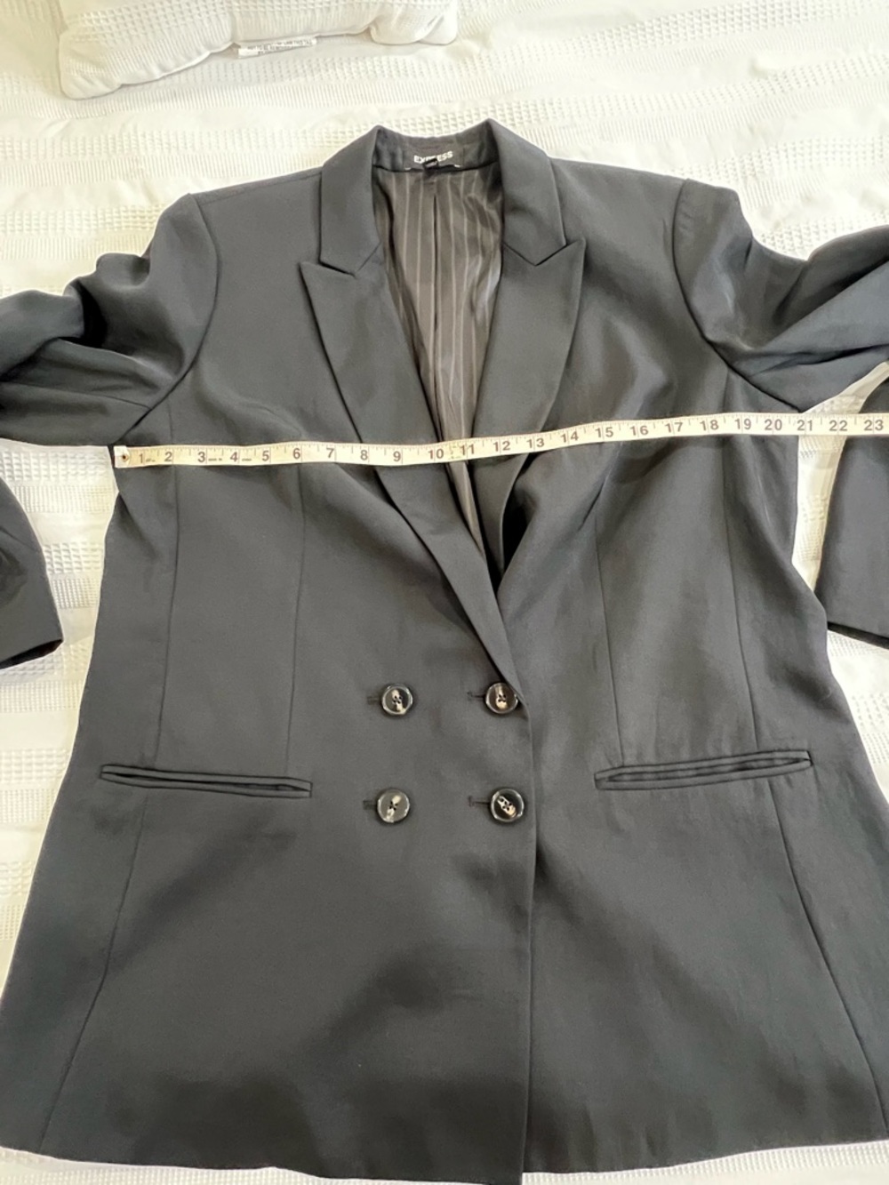 EXPRESS Women's Double-Breasted Black Blazer Jacket - Picture 2 of 5